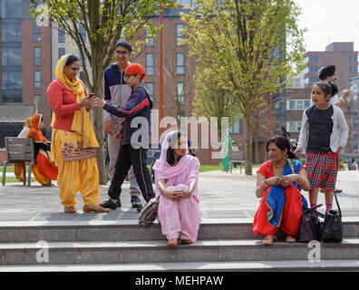 Die Sikh Vaisakhi Festival im Stadtzentrum von Leicester, 22. April 2018. Credit: Andy Morton/Alamy leben Nachrichten Stockfoto