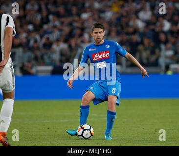 Turin, Italien. 22 Apr, 2018. Jorginho während der Italien Serie A Fußball Spiel, Juventus - Napoli bei Allianz Stadion Turin, Italien, 22. April 2018 Credit: agnfoto/Alamy leben Nachrichten Stockfoto