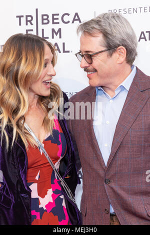 New York, USA - 22. April 2018: Sarah Jessica Parker und Matthew Broderick besuchen Premiere von Staub beim Tribeca Film Festival in der SVA Theater Credit: Lev radin/Alamy leben Nachrichten Stockfoto