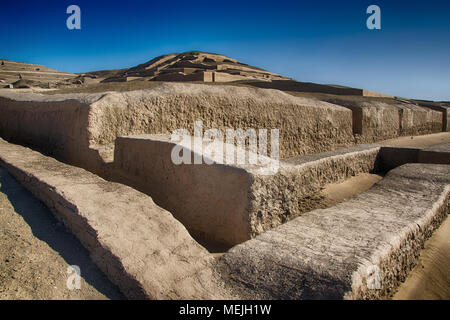 Die zeremonielle Zentrum von Cahuachi bei Nazca (Peru). Stockfoto