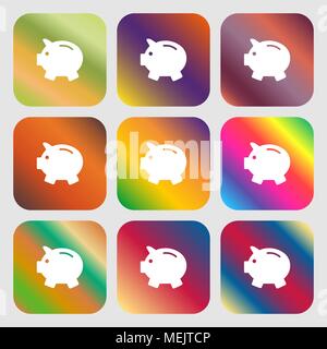 Sparschwein - sparen Geld-Symbol Stock Vektor