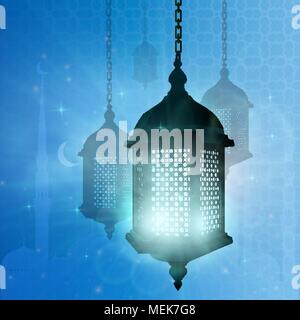 Ramadan. Muslimische Abbildung mit Ramadan für die dekorative Gestaltung. Stock Vektor