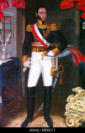 Luis José de Orbegoso y Moncada-Galindo, de Burutarán y Morales 5 Graf de Olmos (1795-1847), peruanischer Soldat und Politiker, diente im 11. und 12. Präsident Perus sowie der erste Präsident der Norden Perus. Stockfoto