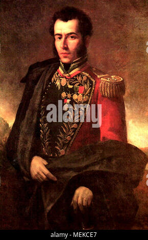 Antonio José de Sucre y Alcalá (1795 - 1830), "Gran Mariscal de Ayacucho "venezolanischen Unabhängigkeitserklärung Führer, als der vierte Präsident von Peru und der zweite Präsident von Bolivien serviert. Stockfoto