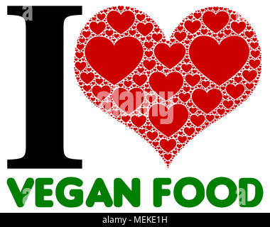 Ich liebe veganes Essen Stockfoto