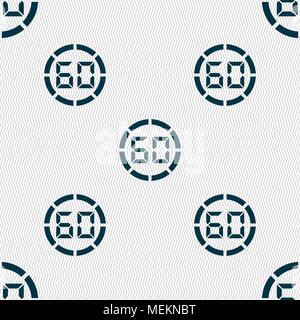 60 zweite Stoppuhr-symbol unterzeichnen. Nahtlose abstrakt Hintergrund mit geometrischen Formen. Vector Illustration Stock Vektor