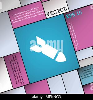 Rakete Rakete Waffensymbol unterzeichnen. Moderne Wohnung Stil für Ihr Design. Vector Illustration Stock Vektor