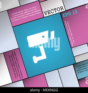 Überwachungskamera Symbol unterzeichnen. Moderne Wohnung Stil für Ihr Design. Vector Illustration Stock Vektor