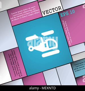 Hubschrauber Symbol unterzeichnen. Moderne Wohnung Stil für Ihr Design. Vector Illustration Stock Vektor