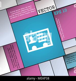 ID Karte, Ausweis Badge, Cutaway, Business Card Symbol unterzeichnen. Moderne Wohnung Stil für Ihr Design. Vector Illustration Stock Vektor