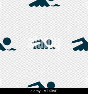 Schwimmen zeichen Symbol. Pool schwimmen, Symbol. Sea Wave. Nahtlose abstrakt Hintergrund mit geometrischen Formen. Vector Illustration Stock Vektor