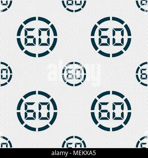 60 zweite Stoppuhr-symbol unterzeichnen. Nahtlose abstrakt Hintergrund mit geometrischen Formen. Vector Illustration Stock Vektor