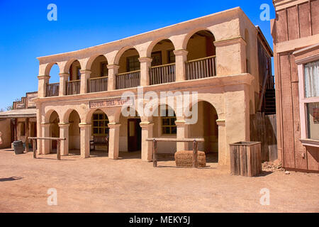 Hotel Del Torro cowboy film Gebäude am Alten Tucson Studios Freizeitpark in Arizona Stockfoto