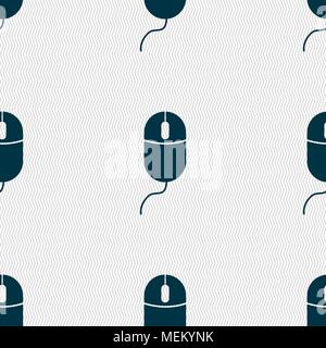 Computer Maus zeichen Symbol. Optical mit Rad Symbol. Nahtlose abstrakt Hintergrund mit geometrischen Formen. Vector Illustration Stock Vektor