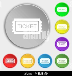 Ticket Symbol unterzeichnen. Symbol auf acht Tasten. Vector Illustration Stock Vektor