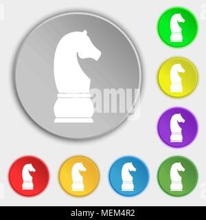 Schach Ritter Symbol unterzeichnen. Symbol auf acht Tasten. Vector Illustration Stock Vektor