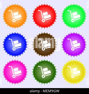 Ladersymbol unterzeichnen. Große bunte, vielfältige, hochwertige Tasten. Vector Illustration Stock Vektor