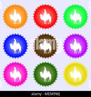 Kamel Symbol unterzeichnen. Große bunte, vielfältige, hochwertige Tasten. Vector Illustration Stock Vektor