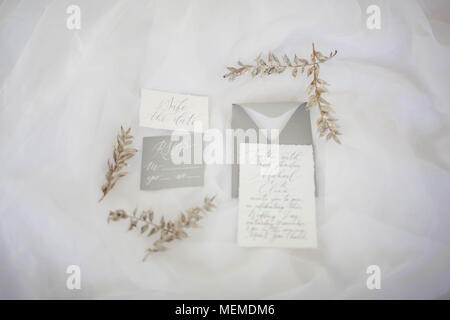Hochzeit Grafik auf weißem Hintergrund. Stockfoto