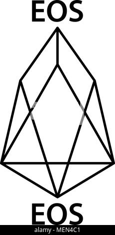 EOS cryptocurrency blockchain Symbol. Virtuelle elektronische, Internet Geld oder cryptocoin Symbol, Logo Stock Vektor