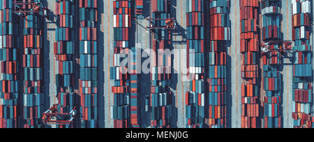 Luftaufnahme von Container Ship Yard Stockfoto