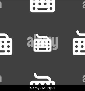 Symbol Tastatur anmelden. Nahtlose Muster auf einem grauen Hintergrund. Vector Illustration Stock Vektor