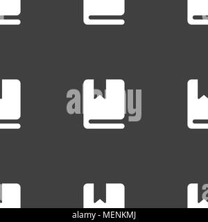 Symbol für Lesezeichen. Nahtlose Muster auf einem grauen Hintergrund. Vector Illustration Stock Vektor