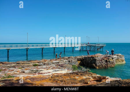 Nightcliff Jetty, in einem Vorort von Darwin im Northern Territory von Australien. Stockfoto