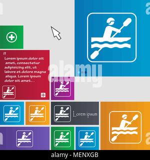 Kanu Symbol unterzeichnen. Tasten. Moderne Schnittstelle website buttons mit Cursor Mauszeiger. Vector Illustration Stock Vektor