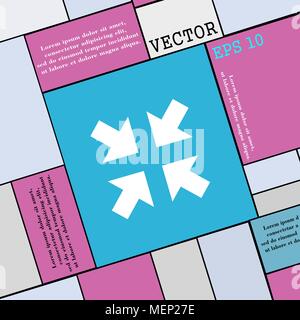 Vollbildmodus beenden Symbol unterzeichnen. Moderne Wohnung Stil für Ihr Design. Vector Illustration Stock Vektor