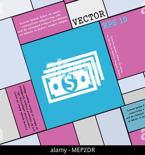Geld, Dollar, Symbol unterzeichnen. Moderne Wohnung Stil für Ihr Design. Vector Illustration Stock Vektor