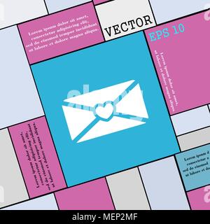Schreiben liebe Symbol unterzeichnen. Moderne Wohnung Stil für Ihr Design. Vector Illustration Stock Vektor