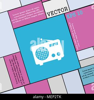 Retro Radio Symbol unterzeichnen. Moderne Wohnung Stil für Ihr Design. Vector Illustration Stock Vektor