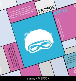 Masken in einem Ski-, Snowboard- Skibrillen, Tauchen Maske Icon Anmelden. Moderne Wohnung Stil für Ihr Design. Vector Illustration Stock Vektor