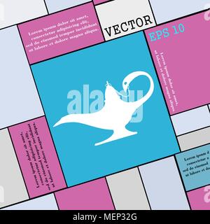 Alladin Lampe genie Symbol unterzeichnen. Moderne Wohnung Stil für Ihr Design. Vector Illustration Stock Vektor