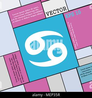 Sternzeichen Krebs Symbol unterzeichnen. Moderne Wohnung Stil für Ihr Design. Vector Illustration Stock Vektor