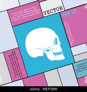 Totenkopf Schild. Moderne Wohnung Stil für Ihr Design. Vector Illustration Stock Vektor