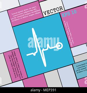 Heartbeat Symbol unterzeichnen. Moderne Wohnung Stil für Ihr Design. Vector Illustration Stock Vektor