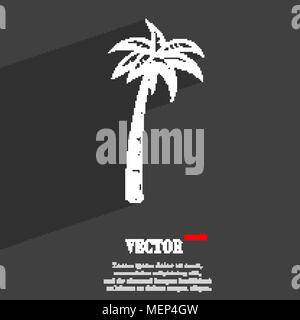 Palm Symbol flache moderne Web Design mit langen Schatten und Platz für Ihren Text. Vector Illustration Stock Vektor