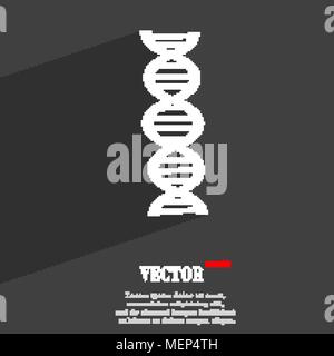 DNA-Symbol flache moderne Web Design mit langen Schatten und Platz für Ihren Text. Vector Illustration Stock Vektor