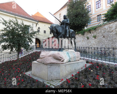 Statue des Heiligen Georg und dem Drachen auf Radiceva Straße in Zagreb Kroatien Stockfoto