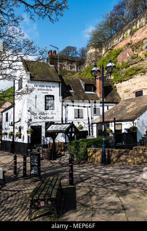 Das älteste Inn in England, Nottingham Stockfoto