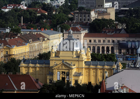 Kunst Pavillon, Fassade der Halle, Zagreb, Kroatien. Stockfoto