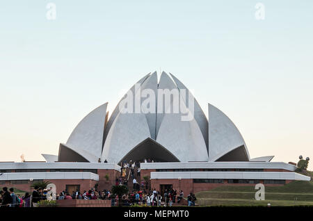 NEW DELHI, UTTAR PRADESH, INDIEN - 07.01.2018 Bahai Lotus Tempel - New Delhi, Indien. Tempel aller Religionen. multi-religiöse Tempel Stockfoto