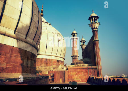 Ansicht der Jama Masjid Moschee in Neu Delhi, Indien Stockfoto