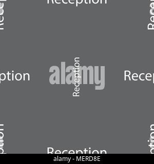 Rezeption zeichen Symbol. Hotel Registrierung Tabelle Symbol. Nahtlose Muster auf einem grauen Hintergrund. Vector Illustration Stock Vektor