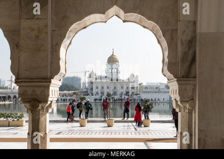 Gurudwara Bangla Sahib Sikh-tempel, New Delhi, Indien. Vom 8. Januar 2018 Stockfoto