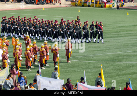 Könige Geburtstagsfeier, Changlimithang Stadium, National Stadium, Thimpu, Bhutan Stockfoto