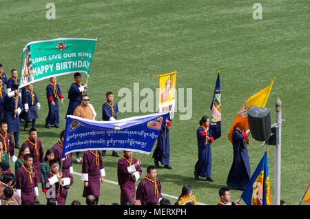 Könige Geburtstagsfeier, Changlimithang Stadium, National Stadium, Thimpu, Bhutan Stockfoto