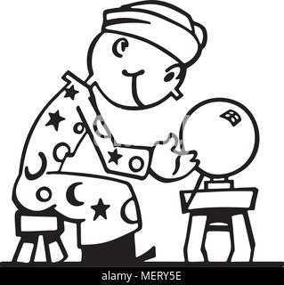 Wahrsagerin - Retro Clipart Illustration Stock Vektor